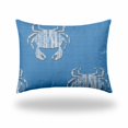 thumbnail image 1 of HomeRoots 12" X 16" Blue And White Crab Zippered Lumbar Indoor Outdoor Pillow Cover, 1 of 5