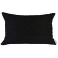 thumbnail image 1 of 12" X 20" Black Solid Color Zippered Handmade Polyester Lumbar Pillow Cover, 1 of 10