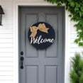 thumbnail image 1 of HomeRoots 634302 12 in. Black Hello & Welcome Solid Wood Reversible Hanging Wall Or Door Decor, 1 of 1