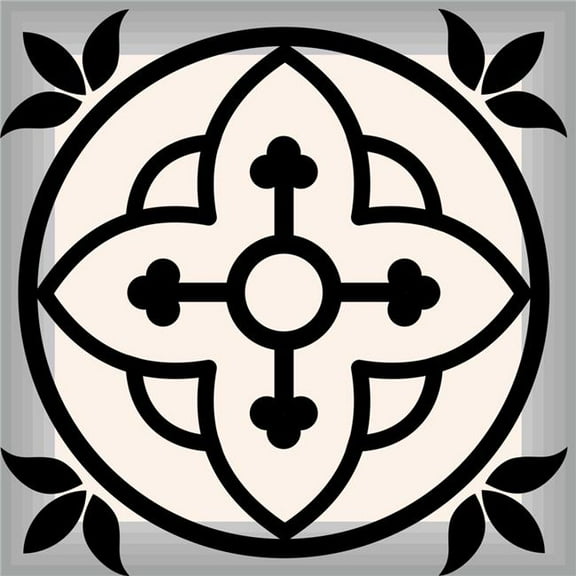 HomeRoots 555901 12 x 12 in. Black & White Rory Peel & Stick Removable Tiles