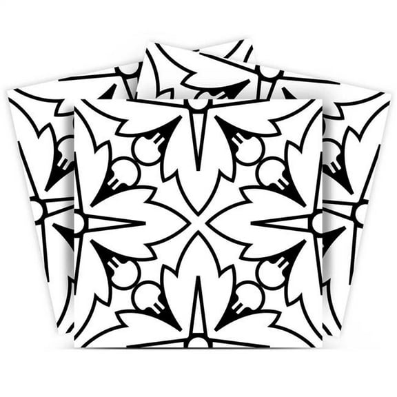 HomeRoots 555904 12 x 12 in. Black & White Silo Peel & Stick Removable Tiles