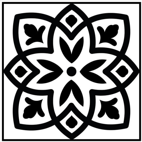 HomeRoots 556442 12 x 12 in. Black & White The Night Sky Mosaic Peel & Stick Removable Tiles