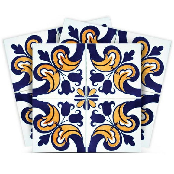 HomeRoots 555978 12 x 12 in. Blue Mikos Removable Peel & Stick Tiles