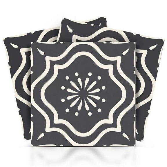 HomeRoots 555894 12 x 12 in. Burst Gray & White Peel & Stick Removable Tiles