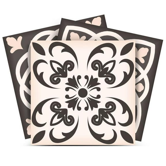 HomeRoots 556432 12 x 12 in. Charcoal & White Mosaic Peel & Stick Removable Tiles