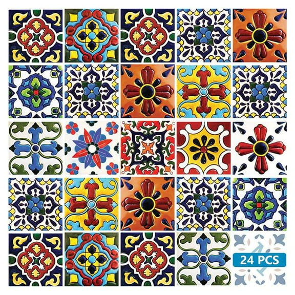 HomeRoots 556415 12 x 12 in. Festival Brights Mosaic Peel & Stick Removable Tiles