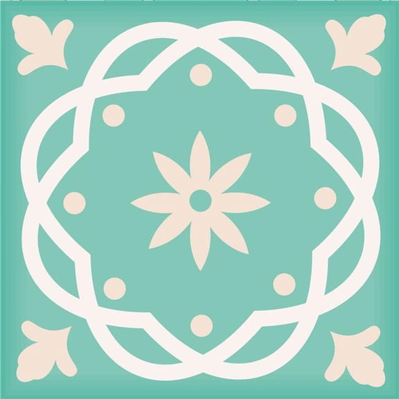 HomeRoots 556422 12 x 12 in. Mint Green Aquamarine Mosaic Peel & Stick Removable Tiles
