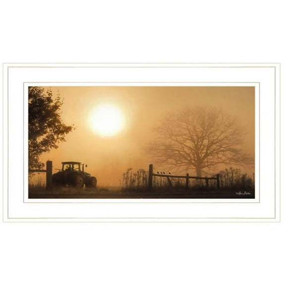 HomeRoots 406920 12 x 21 x 1 in. Start Your Engines 2 White Framed Print Wall Art