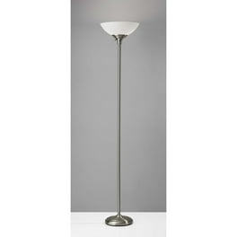 Tailored Satin Steel Metal Torchiere With Bright Illumination Tailored Satin Steel Metal Torchiere With Bright Illumination