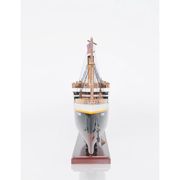 13" Black and White 1912 RMS Titanic Lights Boat Hand Painted Decorative Boat