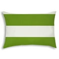 thumbnail image 1 of 14" X 20" Green And Ivory Blown Seam Striped Lumbar Indoor Outdoor Pillow, 1 of 8