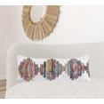 thumbnail image 1 of 14" X 36" White Red Blue Orange And Green 100% Cotton Geometric Zippered Pillow, 1 of 4