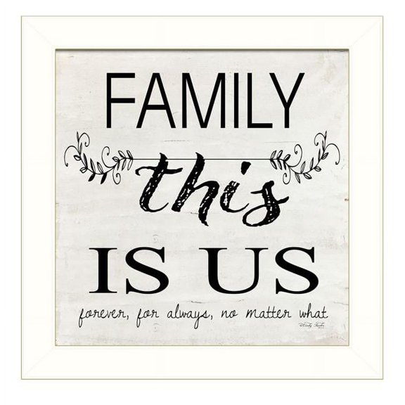 HomeRoots 14 x 14 x 1 in. Family This Is Us Forever White Framed Print Wall Art