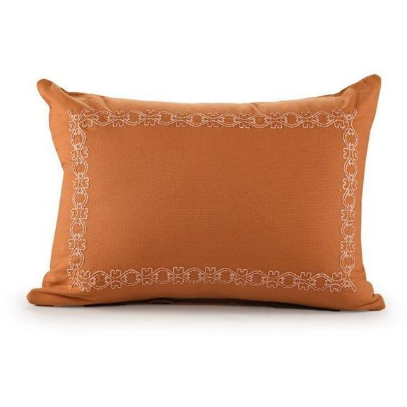 HomeRoots 549450 14 x 20 in. Orange Geometric Cotton Lumbar Throw Pillow