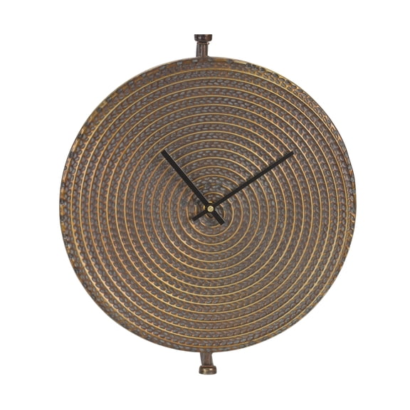 2" Circle Bronzemetal Analog Wall Clock