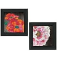 thumbnail image 1 of HomeRoots 15 x 15 x 1 in. Blooms On Black 2 Black Framed Print Wall Art - Set of 2, 1 of 3