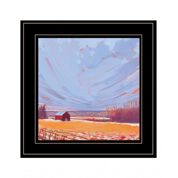 HomeRoots 15 x 15 x 1 in. Slate Winter Sky 1 Black Framed Print Wall Art