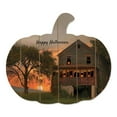 thumbnail image 1 of Happy Halloween Pumpkin Shaped Wood Print Wall Art, 1 of 4