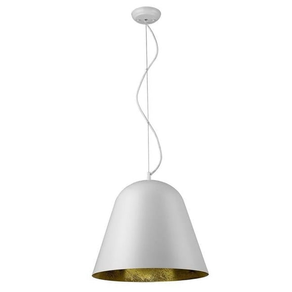 HomeRoots  15 x 18 x 18 in. Knell 1-Light White Pendant