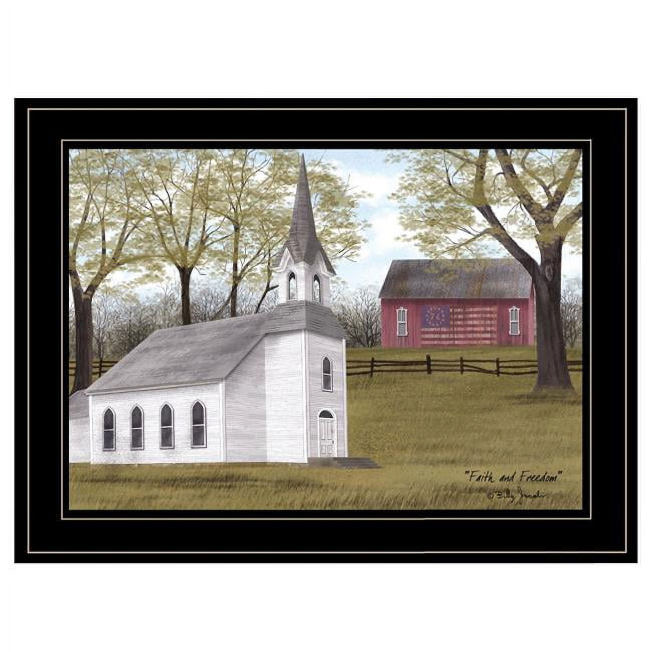 Faith and Freedom Black Framed Religious Quote Print