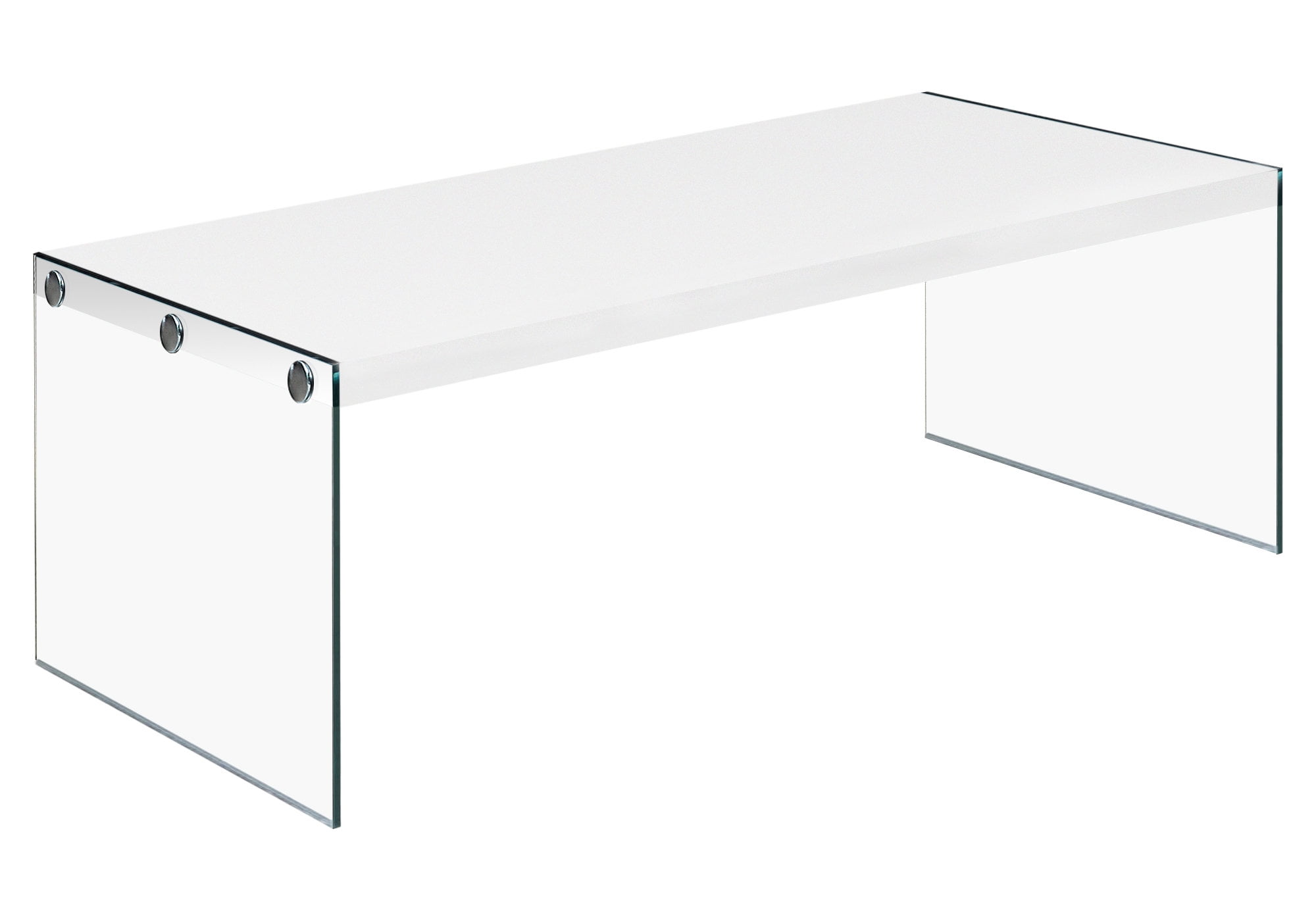 Elegant White and Clear Rectangular Lift-Top Coffee Table
