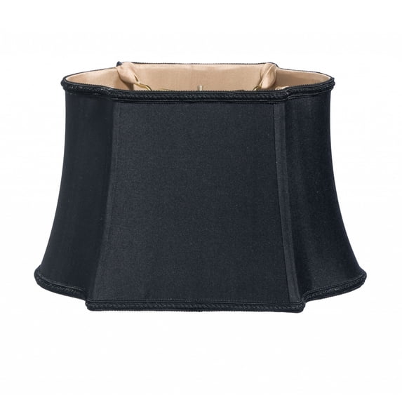 16" Black with Bronze Lining Premium Oblong Shantung Lampshade