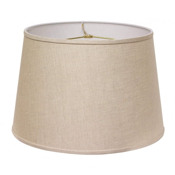 HomeRoots 470270 16 in. Rounded Empire Slanted Linen Lampshade Dark Wheat