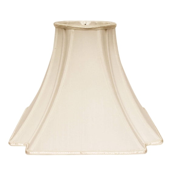 HomeRoots 469833 16 in. Ivory Slanted Notch Square Shantung Lampshade, Egg