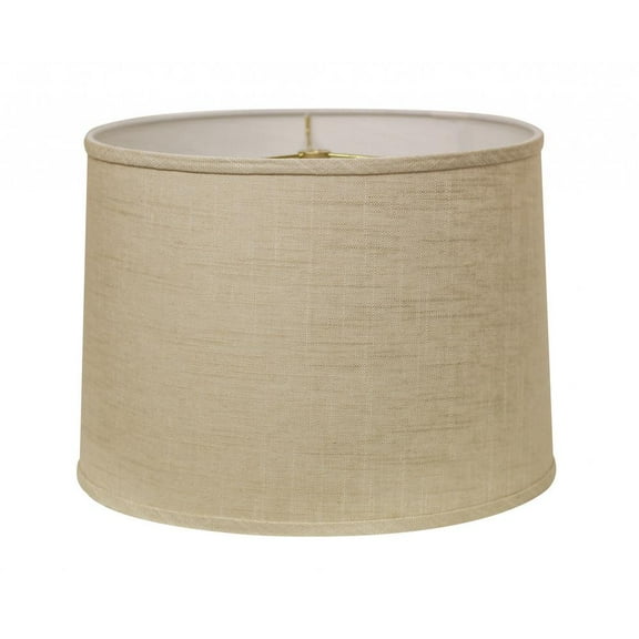 HomeRoots 16" Light Wheat Throwback Drum Linen Lampshade