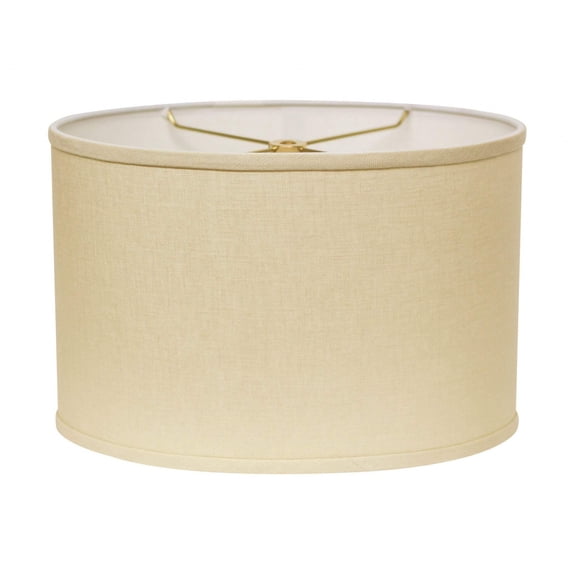 HomeRoots 470215 16 in. Throwback Oval Linen Lampshade Parchment Beige