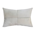thumbnail image 1 of HomeRoots 534308 16 x 24 in. Ivory Patchwork Faux Leather Zippered Pillow, 1 of 7