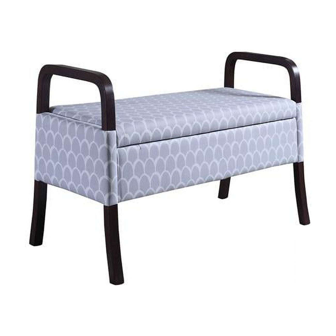17" Black and Gray Upholstered Storage Entryway Bench