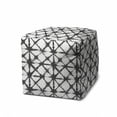 thumbnail image 1 of HomeRoots 17" Gray Polyester Cube Indoor Outdoor Pouf Ottoman, 1 of 6