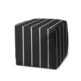 thumbnail image 1 of HomeRoots 474475 17 x 17 x 17 in. Gray Polyester Cube Striped Indoor & Outdoor Pouf Ottoman, 1 of 6