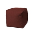 thumbnail image 1 of HomeRoots 17" Red Polyester Cube Indoor Outdoor Pouf Cover, 1 of 6