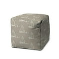 thumbnail image 1 of HomeRoots 17" Taupe Cube Indoor Outdoor Pouf Cover, 1 of 4