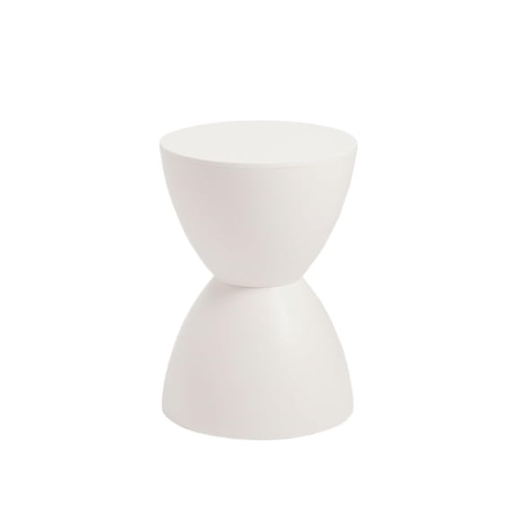 17" White Backless Bar Chair