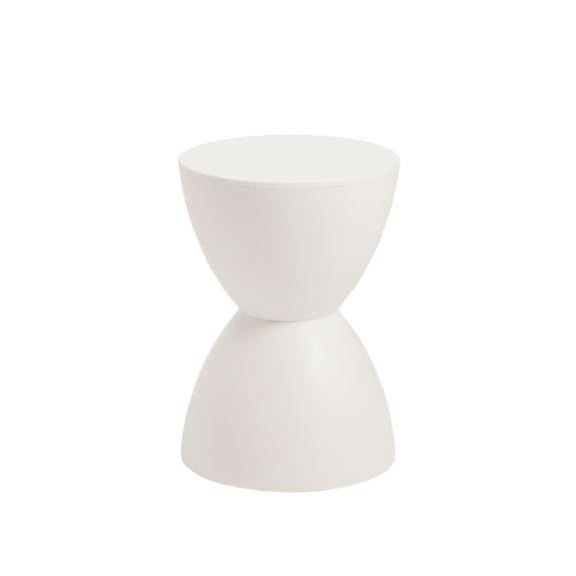 17" White Backless Bar Chair