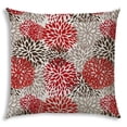 thumbnail image 1 of 17" X 17" Red And White Blown Seam Floral Lumbar Indoor Outdoor Pillow, 1 of 7