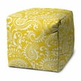 thumbnail image 1 of 17" Yellow Cube Paisley Indoor Outdoor Pouf Cover, 1 of 6