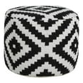 thumbnail image 1 of HomeRoots 18" Black Cotton Blend Ottoman, 1 of 10