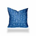 thumbnail image 1 of HomeRoots 18" X 18" Blue And White Zippered Ikat Throw Indoor Outdoor Pillow Cover, 1 of 5