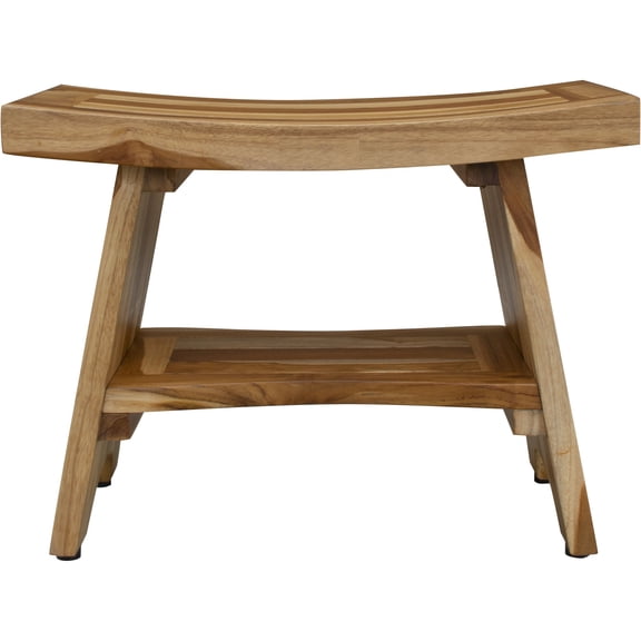 HomeRoots  18" X 24" Natural Teak Shower Bench
