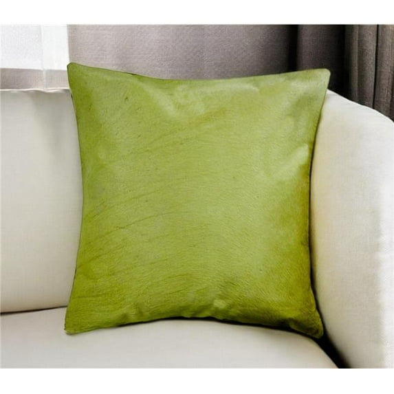 HomeRoots 544593 18 in. Lime Green Cowhide Throw Pillow