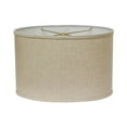 thumbnail image 1 of 18" Parchment Biege Throwback Oval Linen Lampshade, 1 of 5