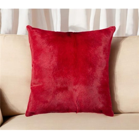 HomeRoots 544572 18 in. Wine Cowhide Throw Pillow
