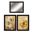 thumbnail image 1 of HomeRoots 18 x 14 x 1 in. Yellow Butterflies 3 Black Framed Print Wall Art with Mirror - Set of 3, 1 of 4