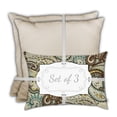 thumbnail image 1 of Set Of Three 18" X 18" Brown And Tan Zippered Paisley Throw Indoor Outdoor Pillow, 1 of 5