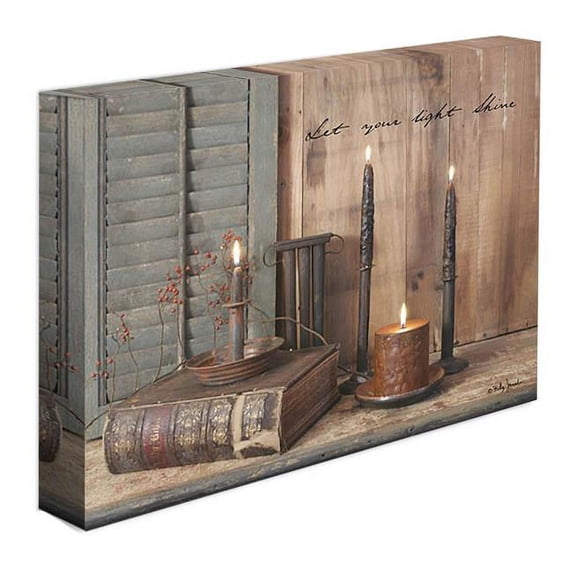 HomeRoots 18 x 24 x 1 in. Let Your Light Shine Wrapped Canvas Print Wall Art