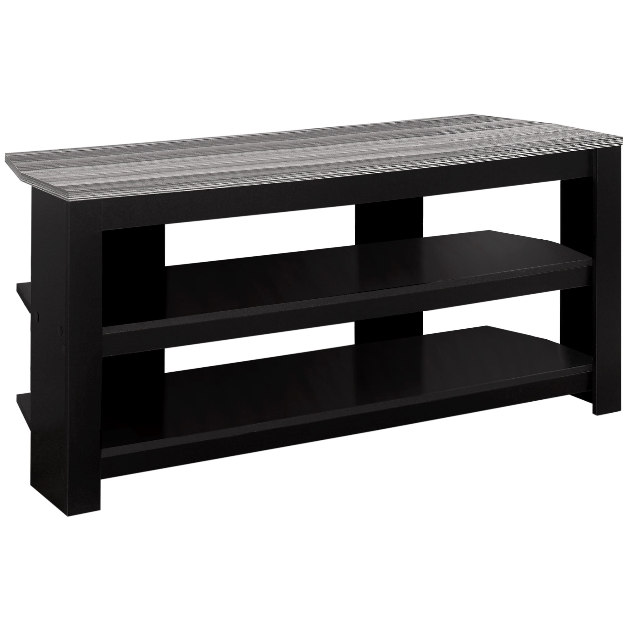 Elegant 42" Black & Grey Particle Board Laminate TV Stand